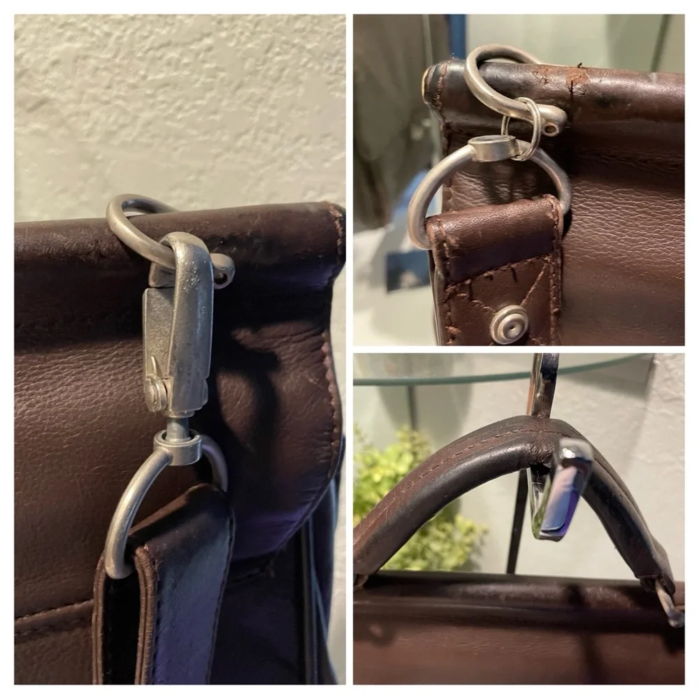 Kenneth Cole Reaction Chocolate Brown Leather Briefcase
